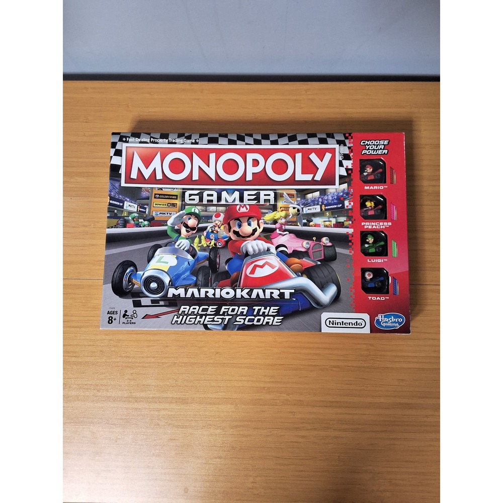 Monopoly Gamer Mario Kart Board Game Nintendo Mario Luigi Peach Toad COMPLETE